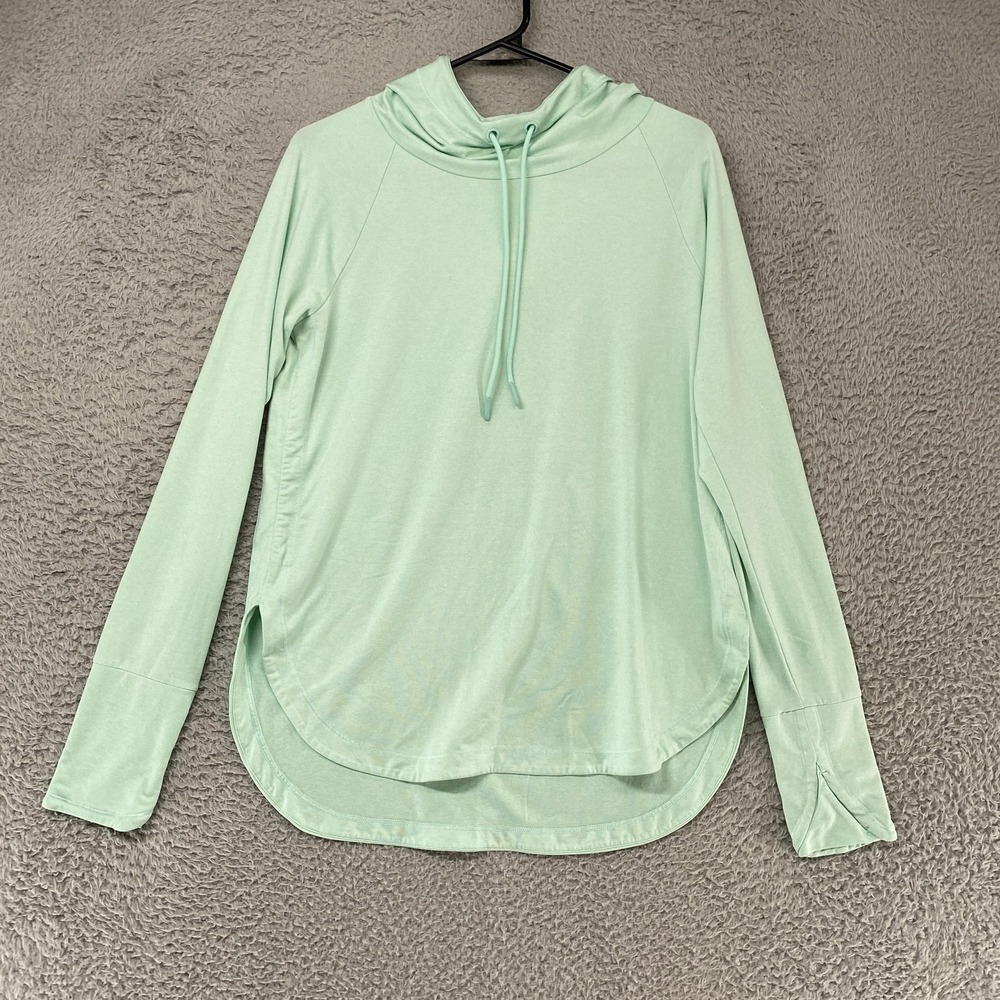 Athleta Uptempo Hoodie Womens Small Mint Green‎ Lightweight Cowl Neck Pullover